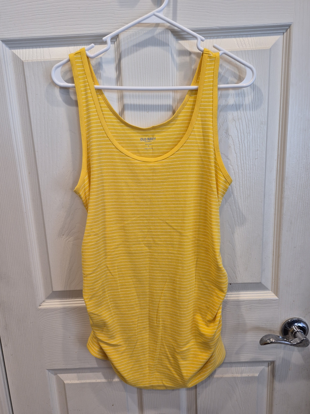 Old Navy Bright Yellow & White Stripe Tank- Maternity